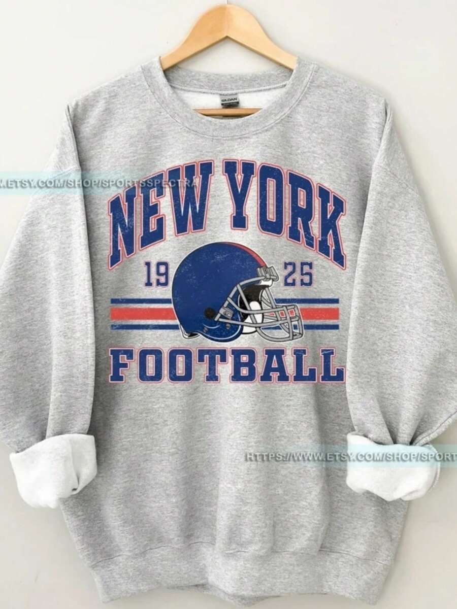 New York Giant Vintage Sweatshirt TShirt,New York Football Crewneck,NY Giant Sweatshirt,New York Football Shirt,New York Giant Fan Gift-5 (2) - 灰色 - 查看 1