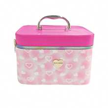 Estuche de Maquillaje con Diseño de Corazones Difuminados – Dulce, Brillante y Espacioso - Gris - Ver 7