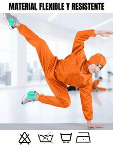 Overol de protección, ropa de protección para trabajadores, mecanicos, elctricista, plomero, pintor, material resistente y duradero. Protector de ropa anti manchas. - Naranja - Ver 5