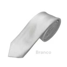 Men's Slim Fit Striped Tie, Twill Fabric, Casual, Wedding Gift, Everyday Wear. - 白色 - 查看 1