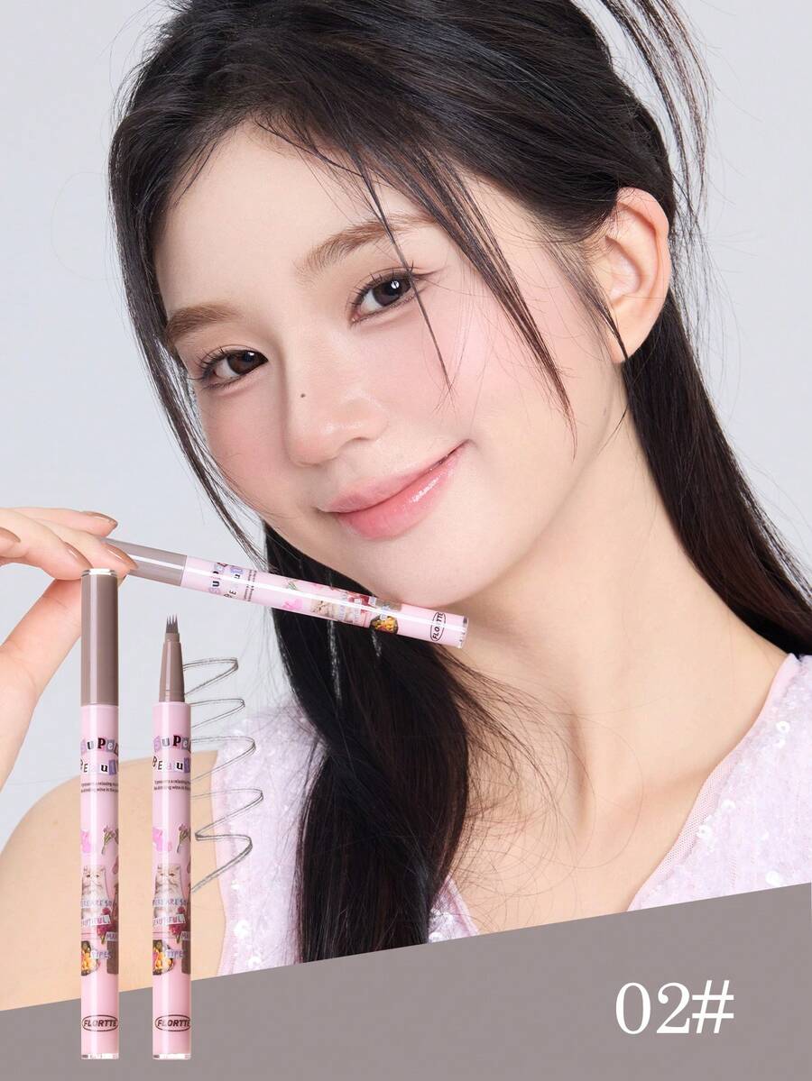 FLORTTE I Am Super Beauty Liquid Eyebrow Pen - 02# Grey - 查看 1