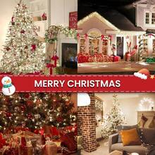 Connectable Red And White Christmas String Lights, 2Pack Total 164FT 400LED Christmas Lights For Outdoor/Indoor, Plug In Tree Lights With 8 Modes, String Lights For Christmas Decorations Holiday - Cool White - View 2