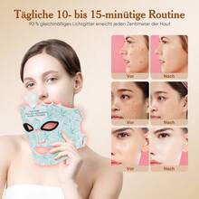 Máscara LED de terapia de luz para rostro y piel, máscara de terapia de luz facial LED con control remoto, silicona suave, máscara facial LED suave, máscara facial LED de 7 colores