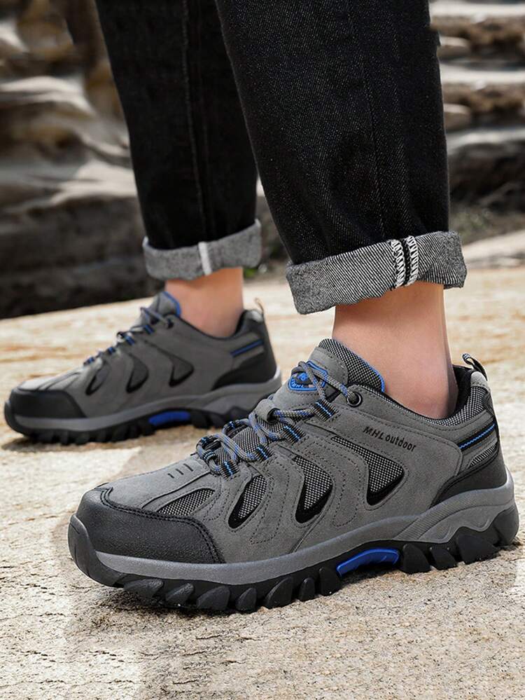 男士徒步鞋、户外鞋、登山鞋、徒步鞋、休闲鞋、日常休闲户外运动鞋、黑色 - 灰色 - 查看 2
