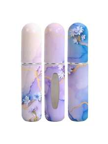 1/4 件大理石纹理图案化妆品瓶，5ml 旅行便携式底部香水灌装喷雾瓶，可重复使用的香水分配工具，多种图案可供选择，适用于男士和女士 - 彩色 - 查看 25