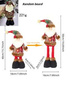 3pcs/1pc 19.69inch Christmas Retractable Legs Santa Claus Snowman Home Decoration, Suitable For Festive Party Scene Decoration Window Display, Desktop Center Decoration Living Room Kitchen Bedroom Ornaments, Christmas Souvenirs