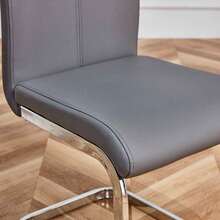 Dining Chairs - Gray + PU Leather - View 11