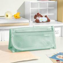 1 Stück Mehrzweck-Federmäppchen, Mesh-Gewebe, großer Reißverschluss-Aufbewahrungsbeutel, Mehrfach-Fach-Design, geeignet für Schule, Büro und Reisen, eine ideale Wahl für den täglichen Gebrauch