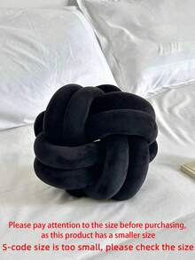 1pc Elastic Knotted Ball Throw Pillow, Home Decor Cushion, Sofa/Bedroom Accents