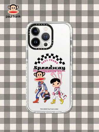  Officially Licensed Paul Frank Transparent Phone Case, Full Body Monkey Design Shockproof Camera Protection, New Model Compatible With Iphone 13/14/15/16 Pro Max