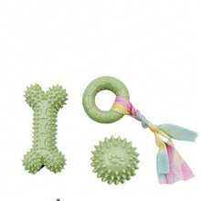 3 Packs Puppy Chew Toys For Teething, Puppy Toys Small Dog Soft Rubber Cleaning Teeth Outdoor Interactive Pet Toy Set Durable Rope Bone Ball Puppy Teething Toys For Small Breed Puppies - Multicolor - View 10