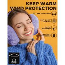Ear Muffs Winter Women Men Soft Earmuffs Cute Ear Covers Cold Weather Fluffy Ear Warmers Headband Winter Accessories,26339497 - 紫色 - 查看 2