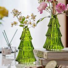 Winter Guihan Christmas Vase, Glass Vase Decor, Green High-End Floral Arrangement, Hydroponic Avocado Green, Ins Style Decorative Item - Multicolor - View 4