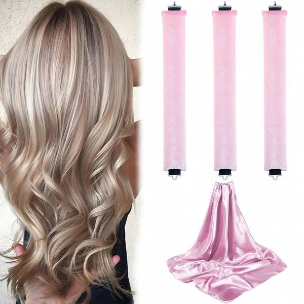 Juego de 4 piezas para rizar el cabello, juego de rizado sin calor de satén, rizadores de cabello, rizadores de diadema y rizadores calientes, se usa mientras duerme, relleno de goma de alta rebote, suave, regalo, herramientas para el cabello, artículos para el cabello, esencial de viaje, viaje, barbero, estilista de cabello, accesorios de barbería, Día de San Valentín, suministros para el cabello, estilista de cabello, barbería, salón, artículos esenciales para vacaciones, productos para el cabello, barbería, regalo de San Valentín, artículos esenciales de viaje para mujeres, herramientas de estilista de cabello