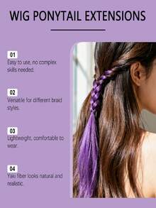 Peluca | Coleta y extensiones de cabello | Multiusos para trenzar | Fácil de trenzar y usar | Adecuado como regalo | Estilismo diario | Fácil de usar | Varios estilos | Adecuado para uso diario | Cosplay | Fiestas de vacaciones | Cosplay de personajes de anime | Disfraces de fiesta | Reuniones | Eventos | Regalos de Eid Al-Fitr | Actividades | Fiestas | Juegos | Cumpleaños | Regalos para mujeres | Borlas decorativas - Multicolor - Ver 5