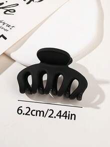 4 pezzi/1 pezzo Fermagli per capelli in plastica da donna di colore nero, bianco, marrone, kaki da 5,8 cm, eleganti e semplici di colore unito, adatti per uso quotidiano, casual, festa, pendolarismo, spiaggia, bagno, trucco, accessorio per outfit