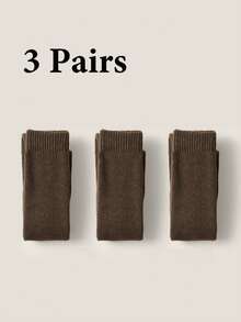 3 Pairs Men's Thick Thermal Thermal Lined Long Socks, Warm For Autumn/Winter, Cozy Socks