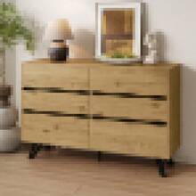 3-Door Sideboard With Wood-Look Finish And Metal Legs – Modern Design, Ample Storage Space, Stable And Easy To Maintain – Suitable For Living Room, Dining Room, Hallway