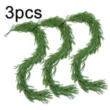 Guirnalda artificial de pino Norfolk de 1,8 m, guirnalda de pino de invierno verde, guirnalda de follaje artificial para mesa, chimenea, pared, escaleras interiores, exteriores, decoraciones navideñas, verde realista perfecto para coronas navideñas DIY, Navidad - Multicolor - Ver 17