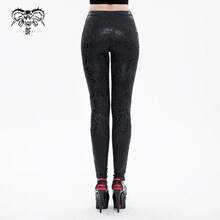 Devil fashion 1件哥特式五芒星印花亮面紧身裤，适合暗黑派对、春秋季穿着。 - 黑色 - 查看 2