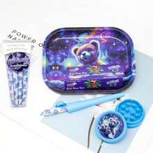 Rolled Paper Combo Set, Equipped With Metal Rolling Tray, 110mm King Size Flavored Rolling Papers, Plastic Grinder And Storage Tube - Portable - Variety Of Designs (Bear/Bat/Heart/Strawberry), Ideal For Valentine's Day, Holidays, Birthdays, Smoking Accessories And Large Rolling Paper Set - Multicolor - View 9