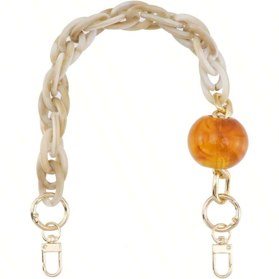 Thick Resin Purse Bag Handle Shoulder Strap - 15" + Tròn + Kem - Xem 1