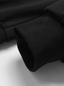 2pcs Men's Thermal Lined Hooded Jacket & Pants Set, Warm Sportswear For Vacation, Outdoor, Hiking, Cycling, Fitness, Running - Black - View 7