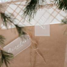 1/10/20pcs Blank Acrylic Tent Name Card, Arched Luggage Tag, Acrylic Blank Frosted Seat Tag Without Ribbon, Wedding Guest Escort Card, Place Card Holder, DIY Party Signage Gift Tag