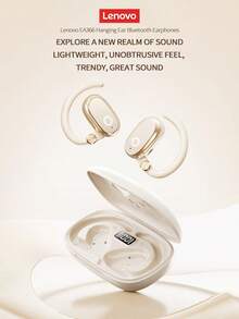 Lenovo EA366 Kabellose Sport-Ohrhörer, Bluetooth 5.4, geringe Latenz, universell für Musik und Spiele, IPX5 wasserdicht, kompatibel mit mehreren Geräten, Moon Rock White