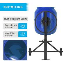 TABU 5.5 Cu.Ft Electric Concrete Mixer, Portable Cement Mixer, Mortar Mixing For Stucco/Seeds, Freestanding Cement Mixing Tools With Wheels For Stucco, Orange/Blue/Green