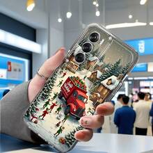 Funda de Teléfono de Elfo de la Ciudad de Navidad y Camión de Regalos para Oppo A3 A3 Pro A3X A16 A17K A18 A38 A40 A55 A57 A57S A58 A60 A76 A77S A78 A79 A80 5G A95 A98 Reno 5 8T 10 11 Pro 12 13F Funda de Teléfono Transparente de Caricatura a Prueba de Golpes Cobertura Completa TPU Funda Protectora Simple de Moda Personalizada Creativa - Colores mixtos - Ver 6