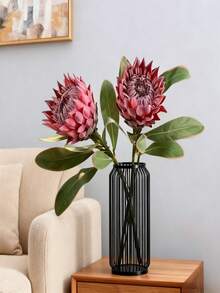 1/2 Piece Artificial King Protea Flower Bouquet - Luxury Plastic Desktop Decor, Maintenance-Free, Suitable For Dining Table, DIY Vase Decoration, Living Room, Bedroom And Garden - Multicolor - View 3