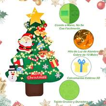 MOLOLAN Set Árbol de Navidad de fieltro DIY con luces, muñeco de nieve de Navidad, Papá Noel y diseño de corona de Navidad, decoraciones de árbol de Navidad, adornos navideños, decoraciones navideñas, decoración de fiesta de Navidad, Nochebuena, decoración de habitación navideña, regalos de Navidad, decoración de pared navideña, decoraciones navideñas para el hogar, decoraciones colgantes navideñas, decoración navideña, bolas de Navidad, regalos de Navidad, Navidad, decoración de Año Nuevo 2026 - Árbol de Navidad de fieltro - Estilo Papá Noel - Ver 5