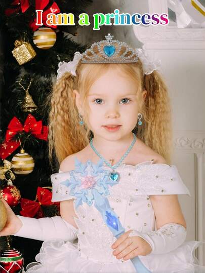 Bastão de floco de neve luminoso com som (sensível ao movimento), brinquedo mágico adequado para crianças, meninas, princesas, presentes de festa, fantasias, acessórios de dramatização, 1 peça azul, presente de Halloween/Natal para meninas