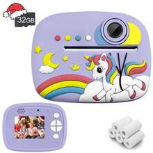 儿童即时打印相机套装,儿童即时打印相机,儿童即时相机,相机套装,适合3-12岁男孩女孩作为圣诞节、生日和新年礼物,相机玩具 - AX3290大小眼 - 查看 21