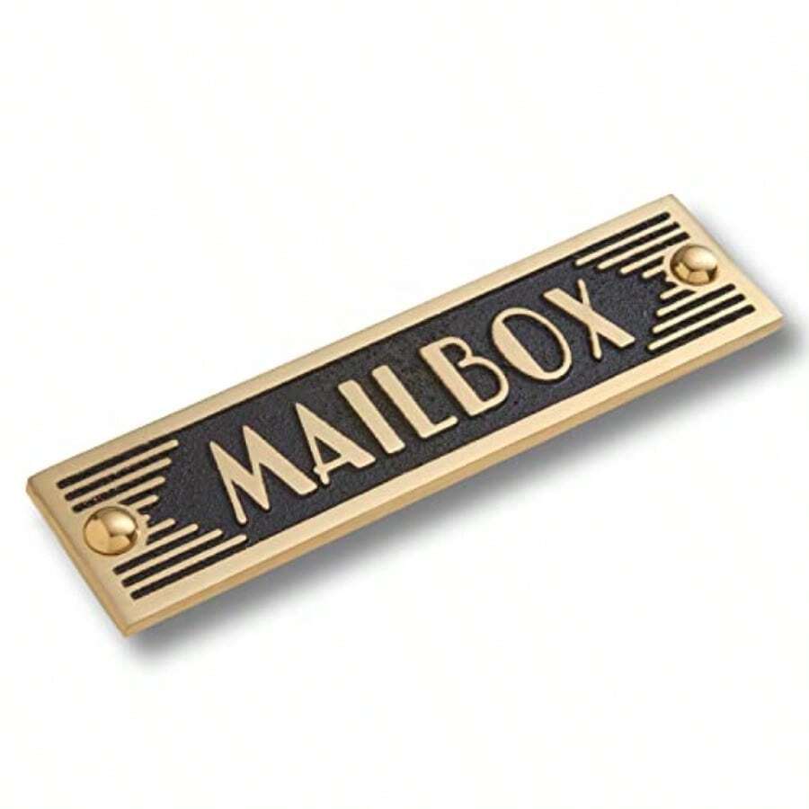 MailboxesThe Metal Foundry Mailbox Metal Door Sign. Art Deco Style Home Décor Accessories Door Or Wall Brass Plaque. Handmade in England.Mailboxes - De la Palabra - Ver 1