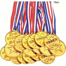 30/50pcs Gold Plastic Small Medals, Multi-Item Party Favors, Suitable For Games And Celebrations, Basket Fillers, Pentagram Design, Suitable For Sports, Competitions, Events, Props, Rewards, Party Gifts And Decorations, Durable PP Material, Ideal For Games, Celebrations, Sports Competitions, Talent Shows, Spelling Bees, Birthday Parties, Group Activities, Sports Awards, Game Prizes, Party Favors, Event Decorations, 1.5 Inch Diameter - Multicolor - View 8