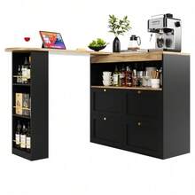 Bar Tables - Black + MDF - View 8