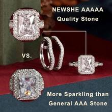 Wedding Band Bridal Ring Enhancer Engagement Ring Set Women 925 Sterling Silver Radiant Cubic Zirconia Size 5 - 10 - 銀 + 9.5 - 查看 2