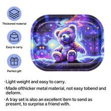 Rolled Paper Combo Set, Equipped With Metal Rolling Tray, 110mm King Size Flavored Rolling Papers, Plastic Grinder And Storage Tube - Portable - Variety Of Designs (Bear/Bat/Heart/Strawberry), Ideal For Valentine's Day, Holidays, Birthdays, Smoking Accessories And Large Rolling Paper Set - Multicolor - View 5