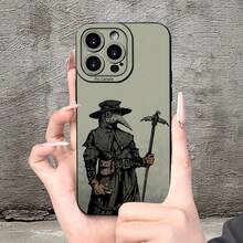Funda de teléfono móvil con textura escarchada para IPHONE 15 14 13 12 11 XS XR X 7 8 Plus Pro Max Mini con diseño creativo de médico de la peste de tema medieval, simple, único, divertido, atractivo, para hombres y mujeres, hombres guapos y mujeres hermosas - Mezcla de colores - Ver 11