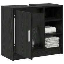 vidaXL Waschbecken-Schrank Mit Speicher Schwarze Eiche 63 X 29 X 55 Cm - nero - Visualizzare 3