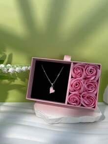 1 Set, 6 Artificial Roses With Jewelry Window Display Gift Box, Creative Valentine's Day Rose Lady's Birthday Gift Box, Very Suitable For Christmas, Mother's Day, Festival Party Accessory Packaging Gift Box (Excluding Accessories) - Multicolor - View 10