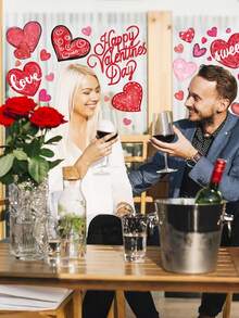 6 miếng dán cửa sổ hình trái tim màu hồng hai mặt, decal chúc mừng Ngày Valentine, thích hợp trang trí nhà cửa, đám cưới, kỷ niệm, tiệc tùng, cửa kính cửa hàng và các dịp lễ khác. - Hồng - Xem 6