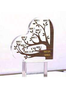 Personalized Grandchildren Heart-Shaped Acrylic Plaque -Personalize With 3-10 Names, Indoor & Outdoor Decorative Figurine For Grandma's Birthday, Mother's Day Gift - No Electricity Needed - For Grandma - Perfect Gift For Grandparents Day - Multicolor - View 25