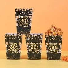 10pcs/20pcs,Black & Gold 30th Happy Birthday Food Box, Fries Box, Popcorn Cup, Popcorn Bucket, Birthday Party Decorations Anniversary Party Decorations And Movie Late Night Snack Box For Lunch Box, Bakery Bread, Burger Restaurant - Multicolor/30 Years Old - View 5