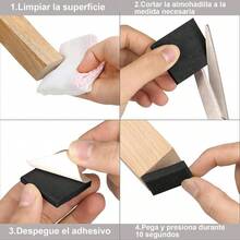 Pcs Almohadillas para Muebles, en 3 Tamaos, Protectores para Patas de Sillas Autoadhesivas, Antideslizantes de Fieltro para Muebles Sin Ruido y Cortable para Tabla, Sof - ferroso + común - Ver 5