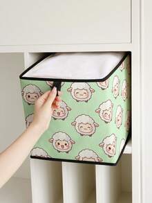 1pc Cartoon Sheep Pattern Open Storage Box, Stackable Organizer Drawer, Durable Multi-Purpose Design Saves Space For Home, Dorm, Household Organization, Under Bed Storage,Dorm Room - Multicolor - View 6