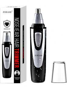 Cortapelos para orejas y nariz – cortador profesional sin dolor para cejas y pelo facial para hombres y mujeres , recortadora a pilas con IPX7 impermeable, cuchillas de doble borde para fácil limpieza en color negro - Negro - Ver 1