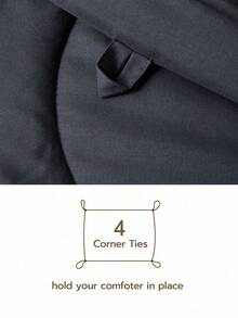 1pc Fluffy Warm Floral Stitch All-Season Comforter With Corner Tabs, Cloud Comfort Down Alternative Duvet Insert For All Size Bed - Black - View 7